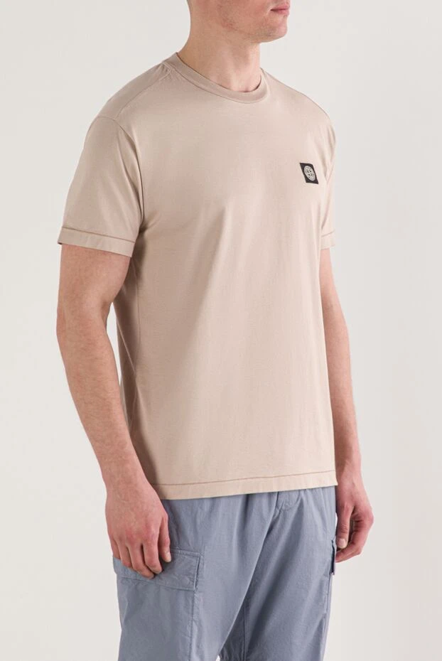 Stone Island компас патчы бар бежевый түсті футболка 192937 - фото 3