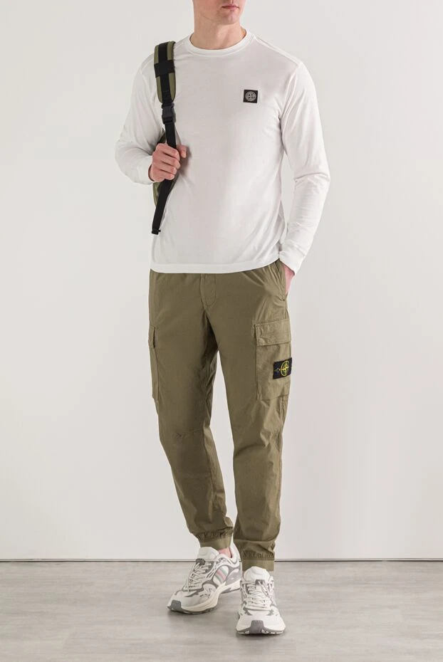 Stone Island приталенный белый свитшот из хлопкового трикотажа c нашивкой «compass».
 192938 - фото 2