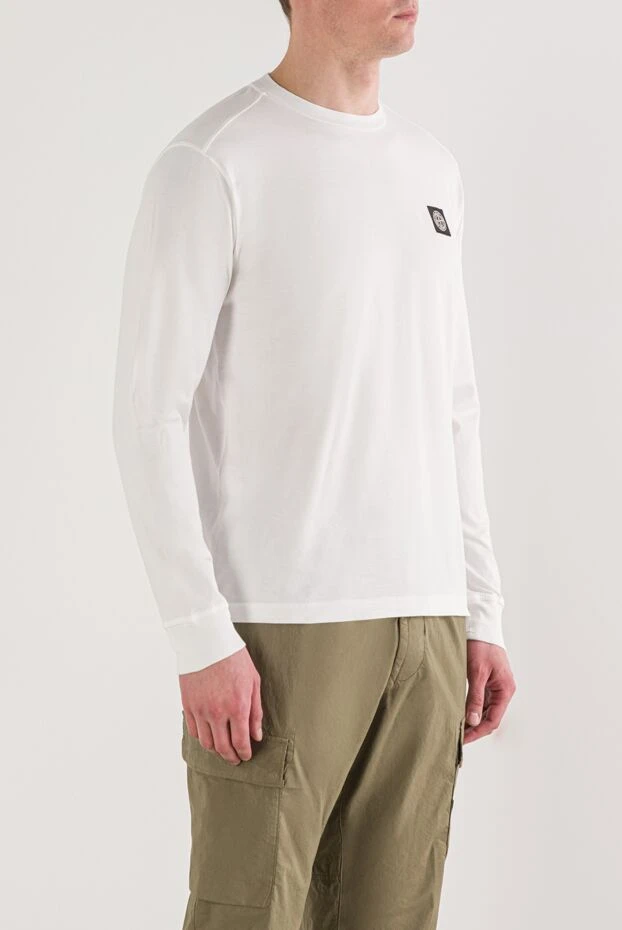 Stone Island приталенный белый свитшот из хлопкового трикотажа c нашивкой «compass».
 192938 - фото 3