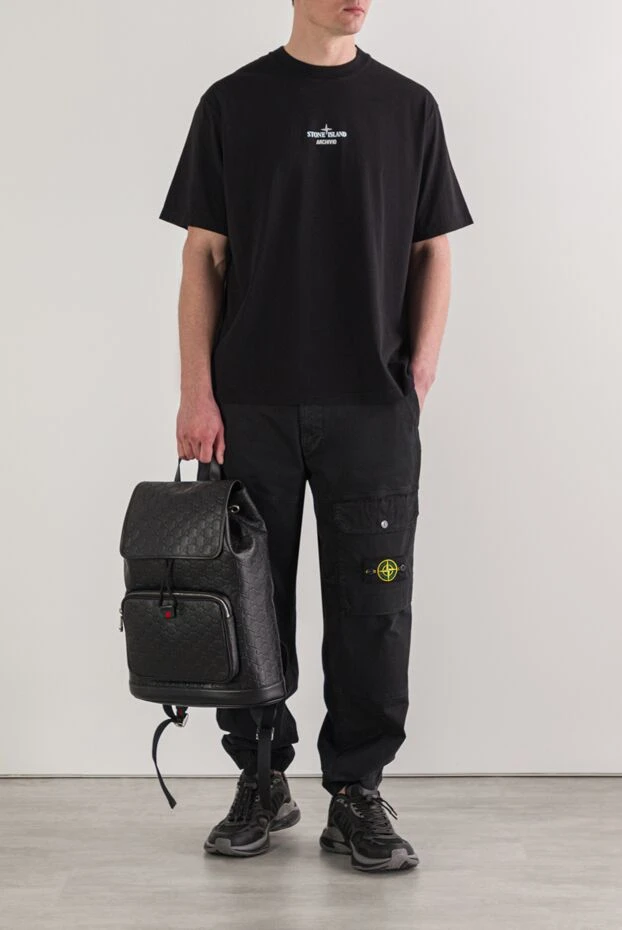 Черная футболка стандартного кроя с принтом Archivio

 - фото 2