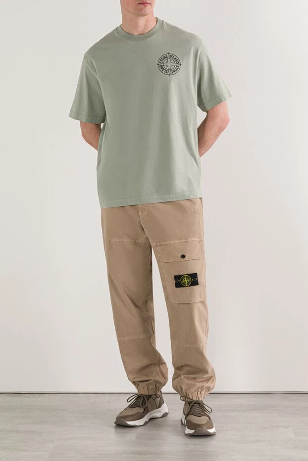 Серо-зеленая футболка стандартного кроя с принтом Outline Compass - фото 2