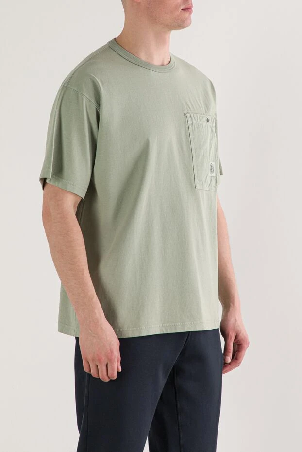 Stone Island кеудеге арналған қалтасы бар кәдімгі жасыл футболка. 192942 - фото 3