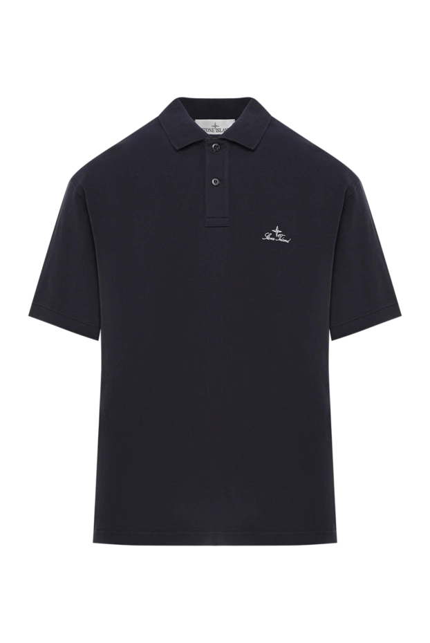 Синее поло стандартного кроя с короткими рукавами и вышитым логотипом
- фото 1