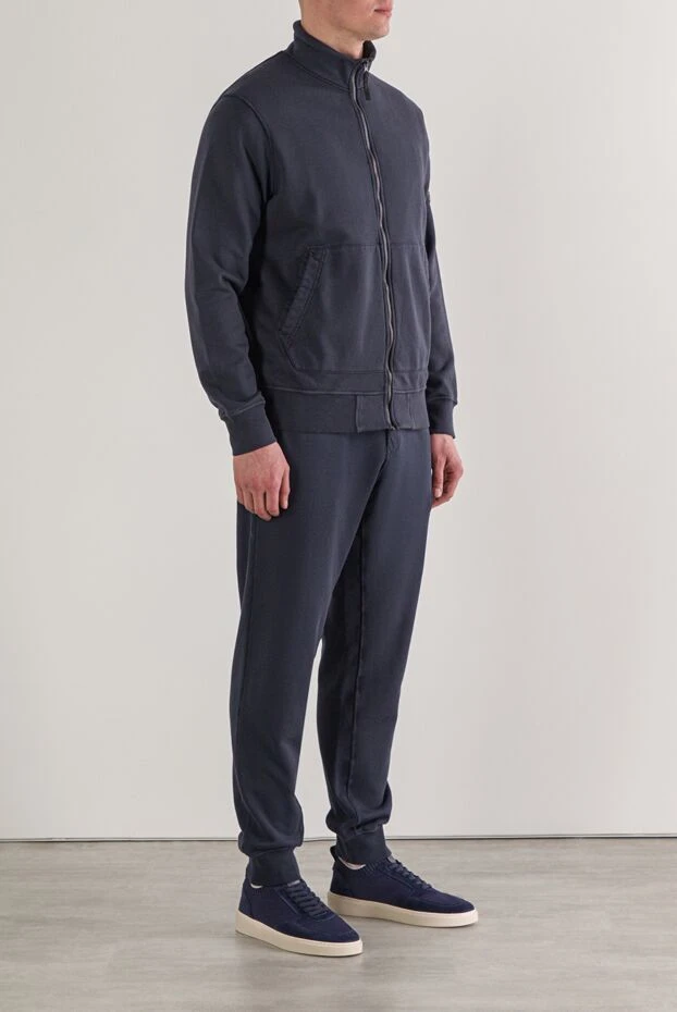 Stone Island бүйір қалталары бар органикалық мақтадан жасалған жүннен жасалған спорттық костюм, көк түсті 192953 - фото 3