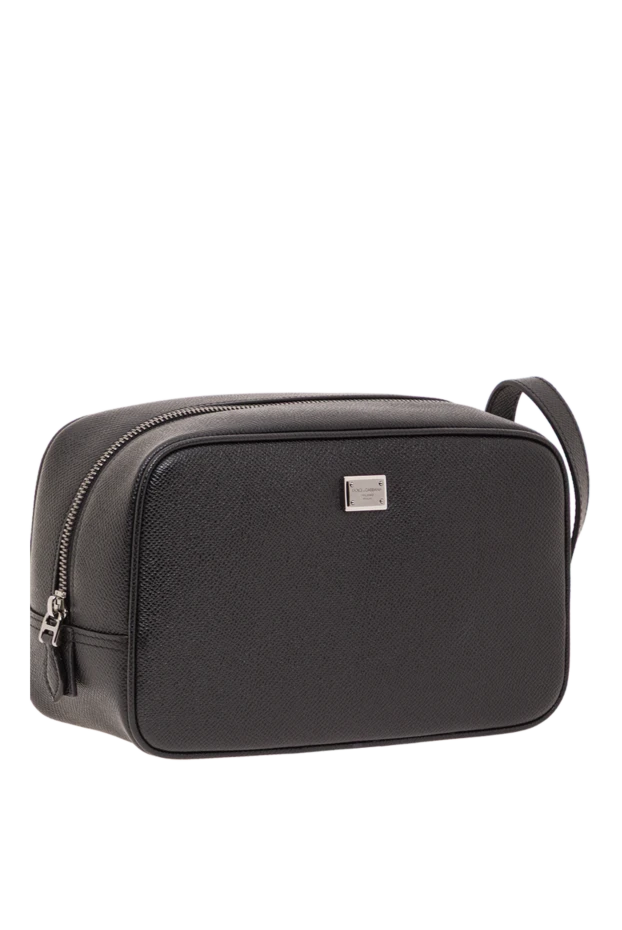 Dolce & Gabbana black sicily calfskin wash bag with alpina embossing 192961 - photo 3