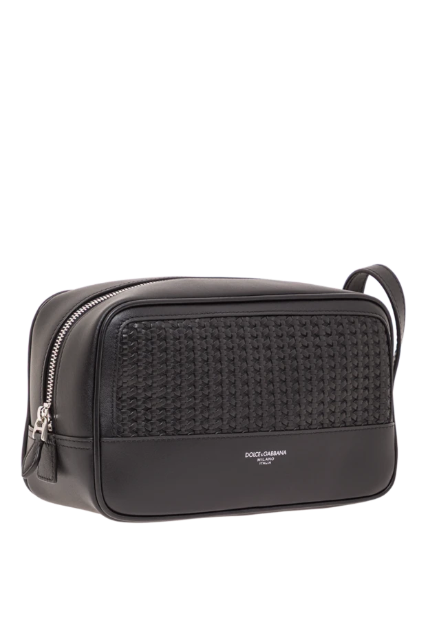 Dolce & Gabbana men's black woven calfskin organizer bag 192962 - photo 3