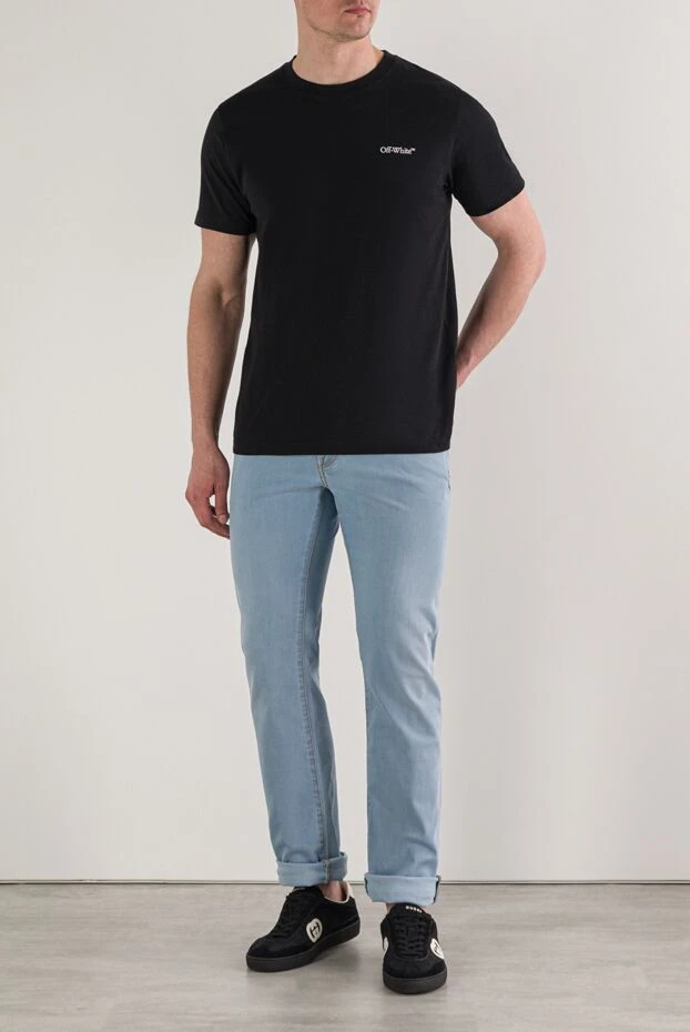 Off-White черная футболка из хлопкового джерси с графическим принтом на спине 192974 - фото 3