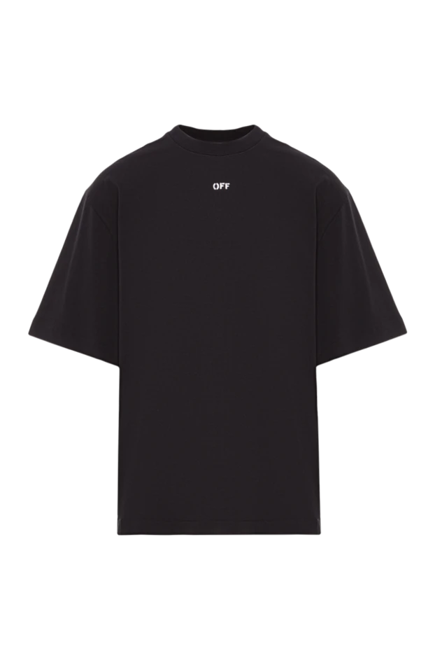 Ерлерге арналған қара түсті тізбекті жебе тәрізді мақтадан жасалған футболка - фото 1