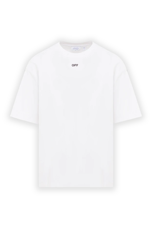 Off-White артқы жағында үлкен жебелер басылған ерлерге арналған ақ футболка 192985 - фото 1