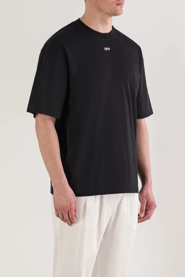 Off-White черная футболка прямого кроя из хлопка с логотипом 192986 - фото 3