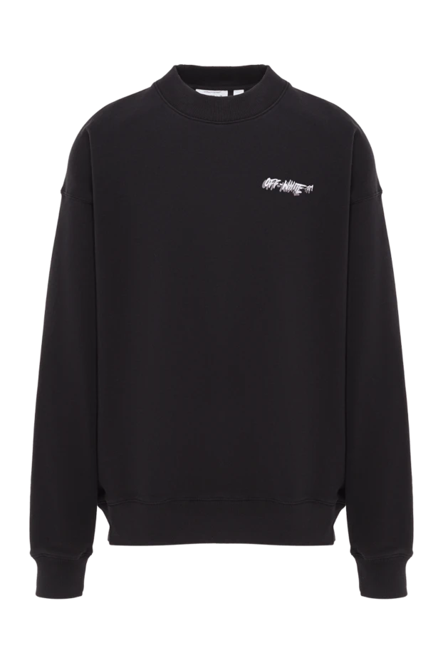 Black cotton sweatshirt with a contrasting logo - photo 1