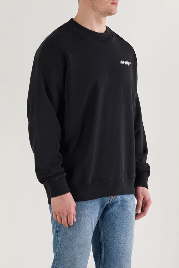 Off-White қарама-қарсы логотипі бар қара мақта свитшот 192989 - фото 3