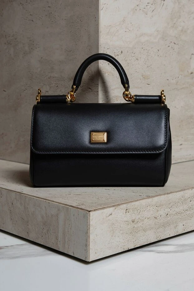 Dolce & Gabbana менің сицилия қара түсті бұзау терісінен жасалған әйелдер сөмкем 192994 - фото 2