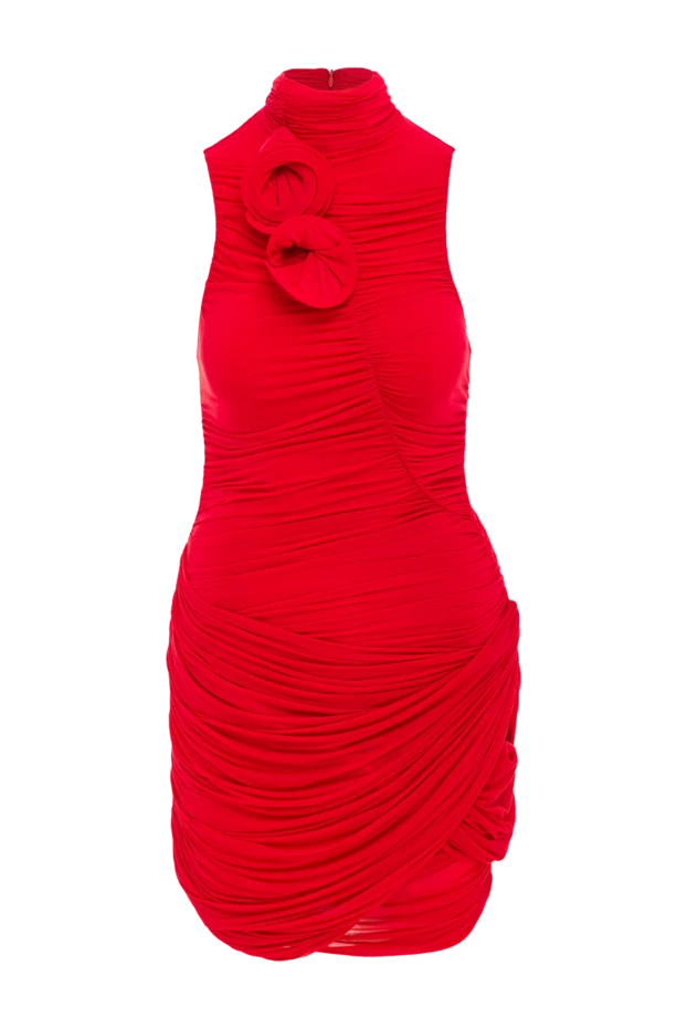 Magda Butrym красное драпированное мини-платье с высоким воротником 192997 - фото 1