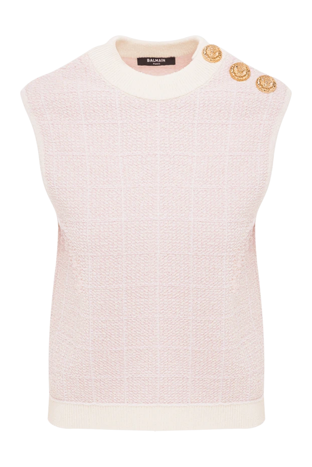 Pink tweed sleeveless crop top
- photo 1
