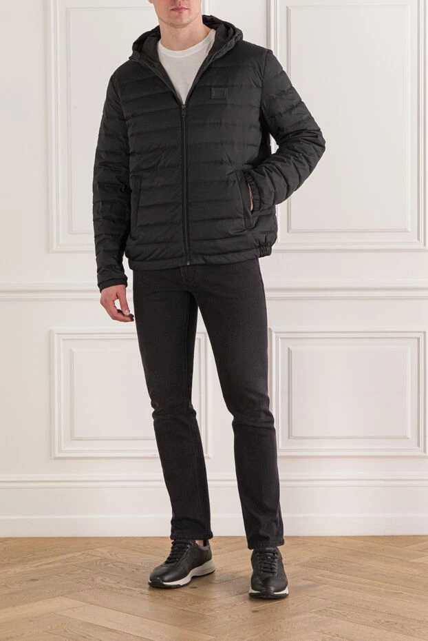 Dolce & Gabbana мужская стеганая куртка с капюшоном черного цвета 193006 - фото 2