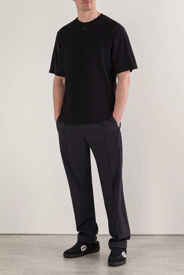 Dolce & Gabbana черная мужская футболка из хлопка с логотипом dg 193007 - фото 2
