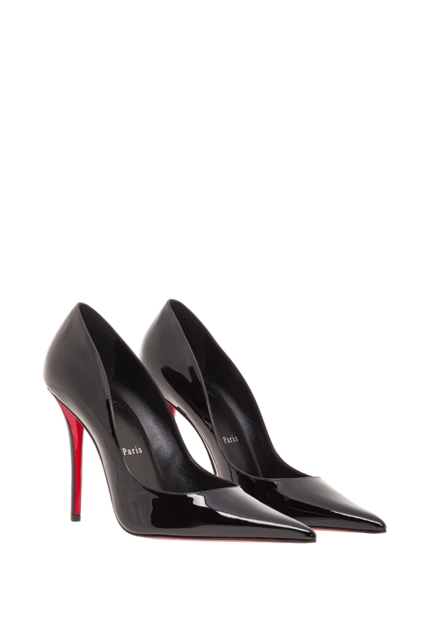 Christian Louboutin классические черные лакированные лодочки на высоком каблуке 193008 - фото 3