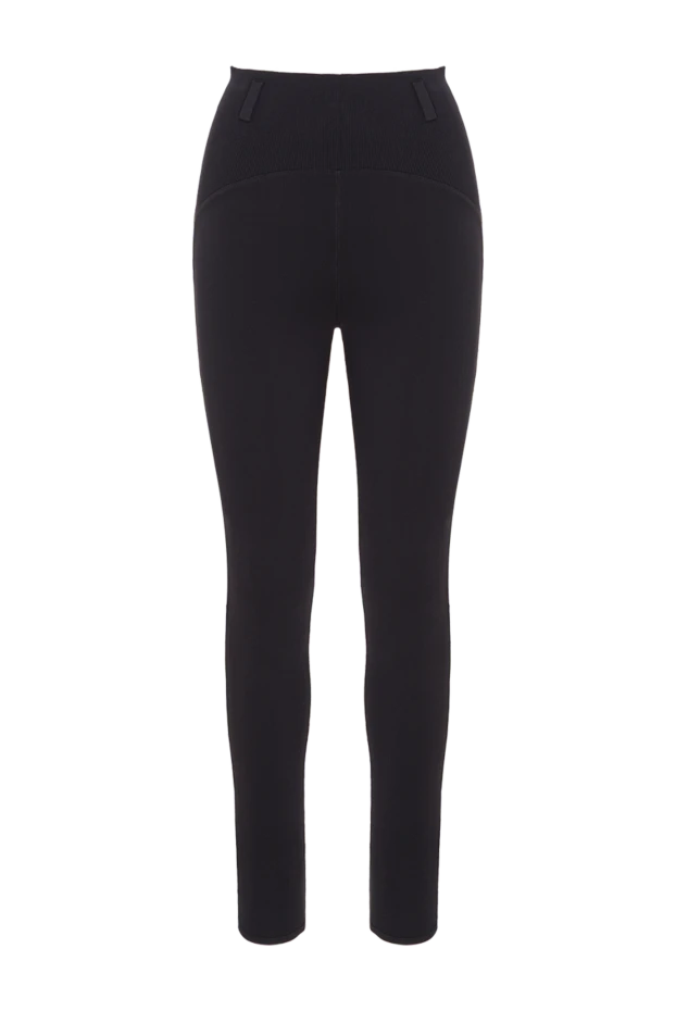 Черные леггинсы с высокой талией из плотного эластичного трикотажа - фото 1