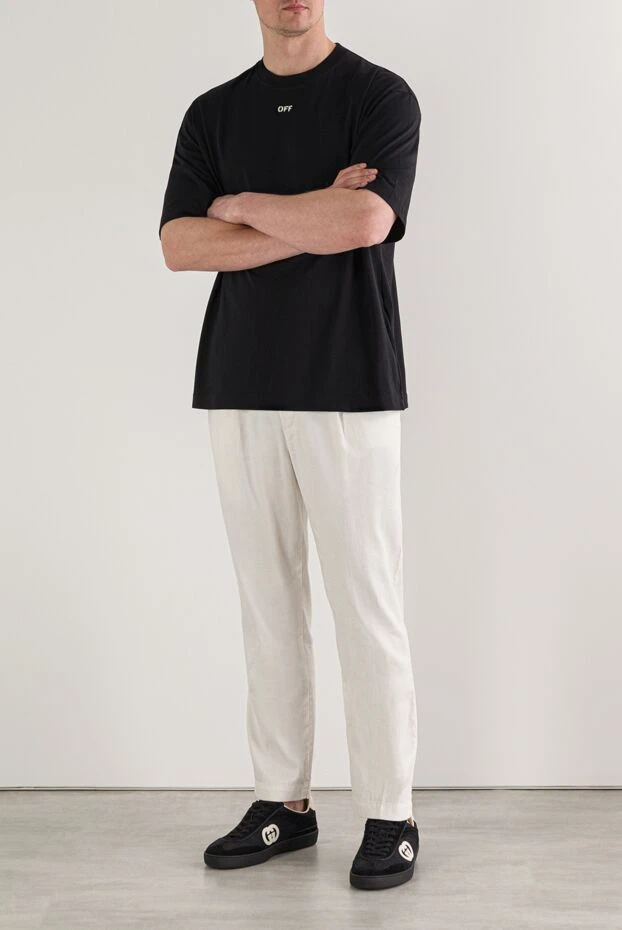 Jacob Cohen бежевые мужские брюки с эластичным поясом и кулиской 193015 - фото 3