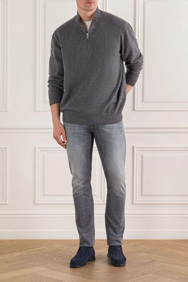 Jacob Cohen джинсы из эластичного хлопкового денима голубого цвета 193018 - фото 2