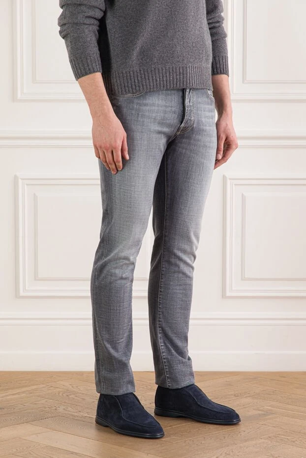 Jacob Cohen джинсы из эластичного хлопкового денима голубого цвета 193018 - фото 3