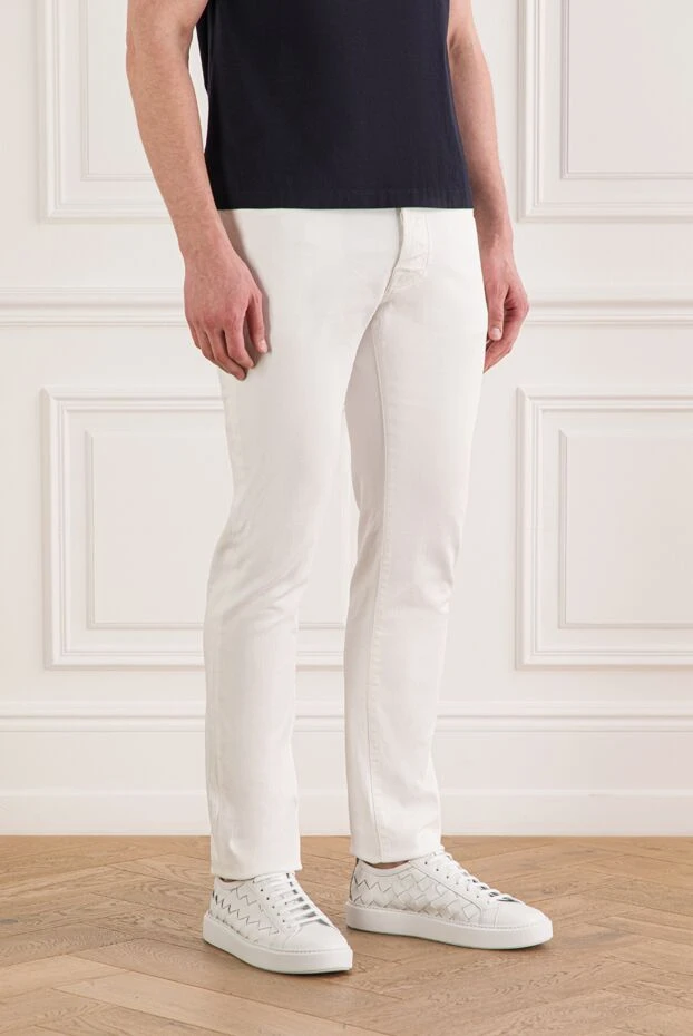 Jacob Cohen белые мужские джинсы приталенного кроя премиум-класса 193019 - фото 3