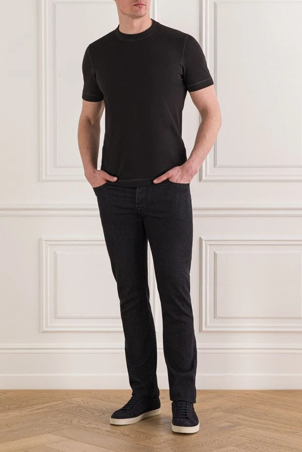 Jacob Cohen жоғары сапалы қара жапон джинсынан жасалған премиум джинсы 193022 - фото 2