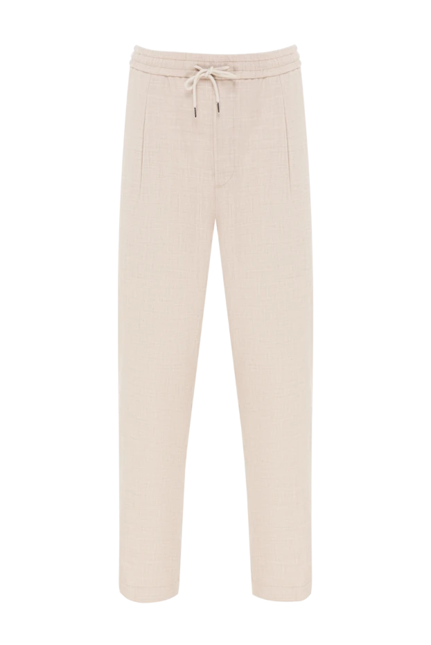 Jacob Cohen men's beige trousers with slit back pockets and a distinctive leather patch 193023 - photo 1