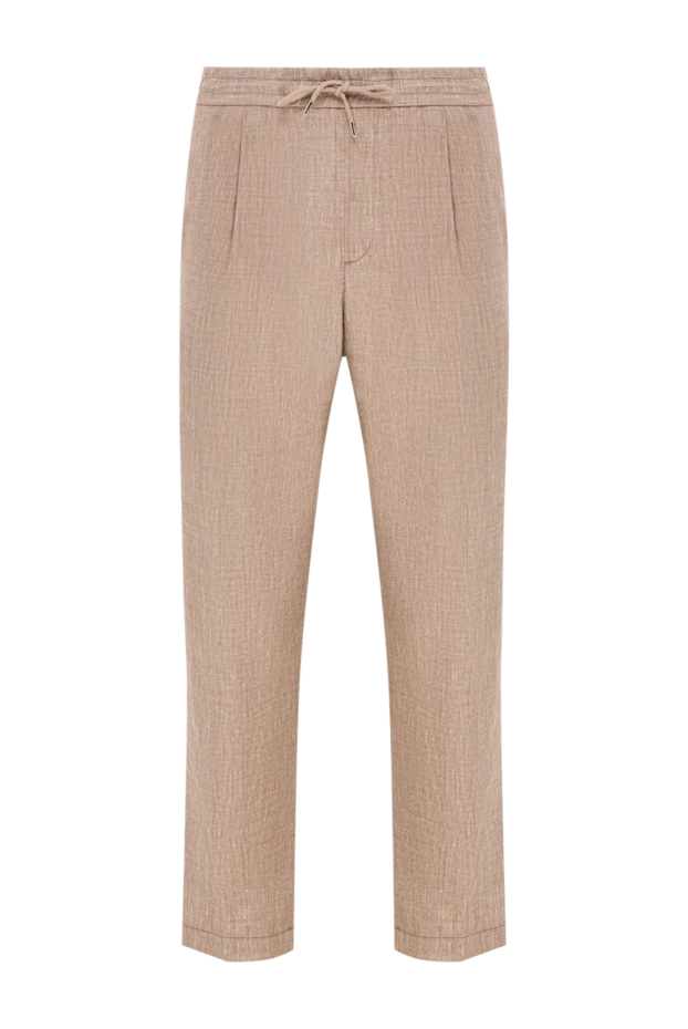 Jacob Cohen men's brown trousers with slit back pockets and a distinctive leather patch 193024 - photo 1