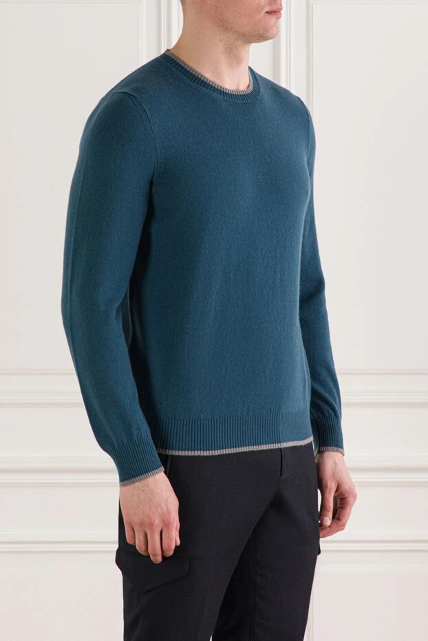 Svevo қарама-қарсы жиектері бар жасыл кашемир свитері 193060 - фото 3