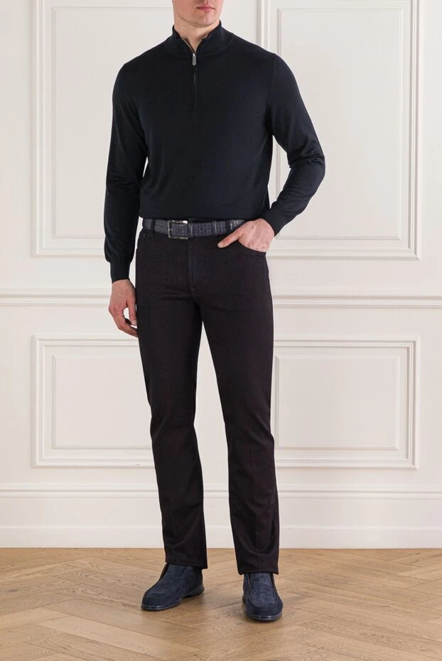 Svevo мужской черный тройер с воротником-стойкой на молнии 193063 - фото 2