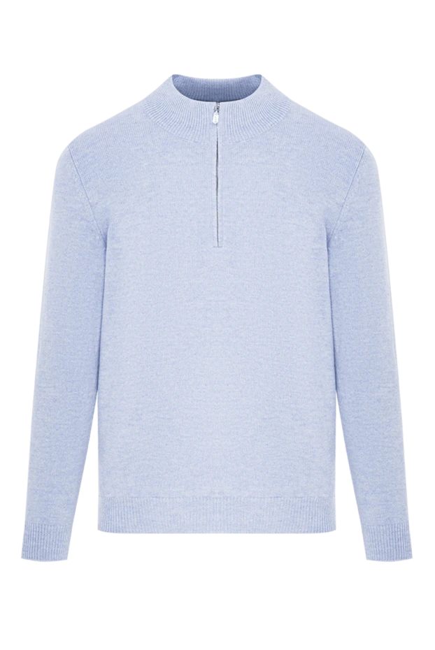 Тік жағалы және сыдырмасы көтерілетін капюшоны бар ерлерге арналған ашық көк түсті шалбар - фото 1