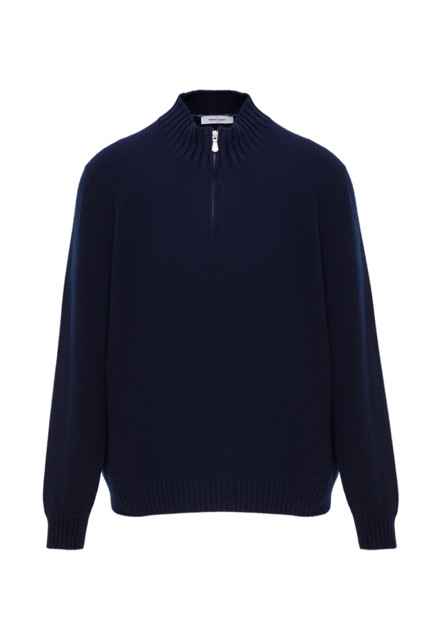 Men's navy blue cashmere turtleneck trouser - photo 1