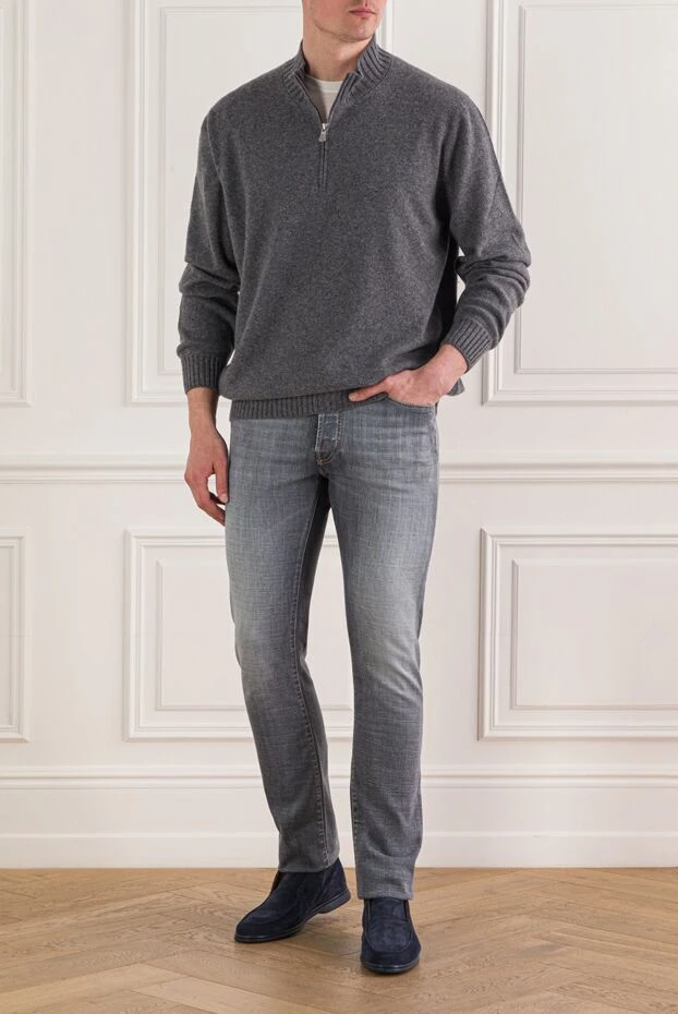 Gran Sasso ерлерге арналған сұр жүннен жасалған сыдырмасы бар шалбар 193073 - фото 2