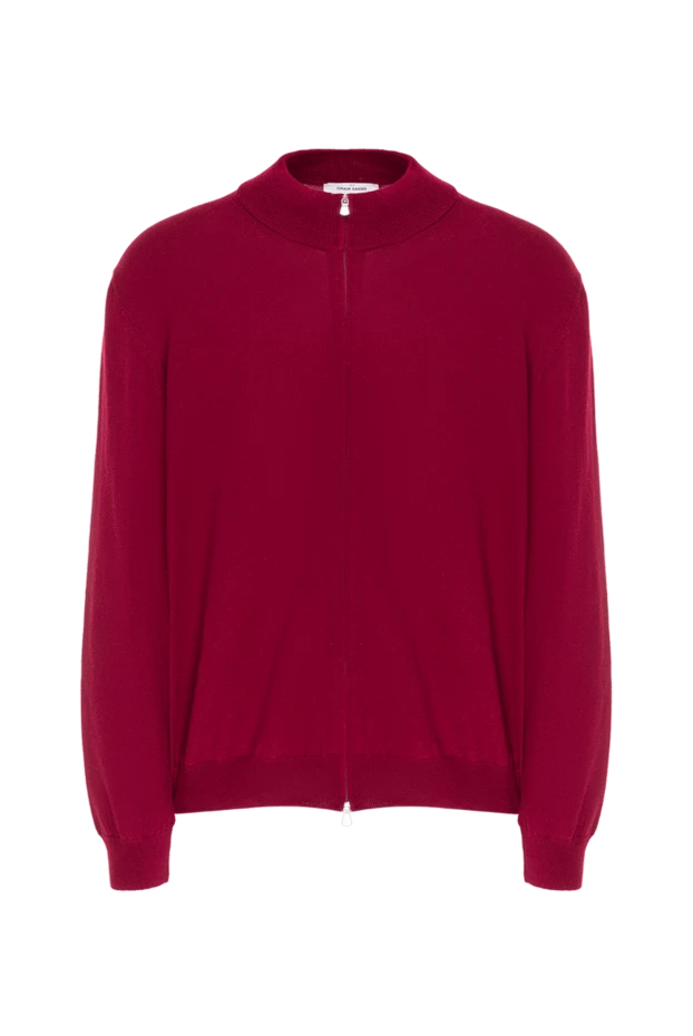 Ерлерге арналған бургундия түсті сыдырмалы кардиган - фото 1