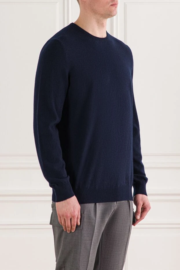 Gran Sasso ерлерге арналған көк түсті кашемир түсті жағалы жемпір 193088 - фото 3