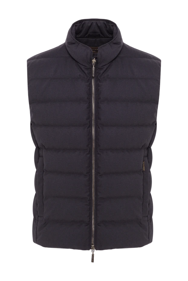 Мужской стеганый пуховый жилет Oliver темно-синего цвета - фото 1