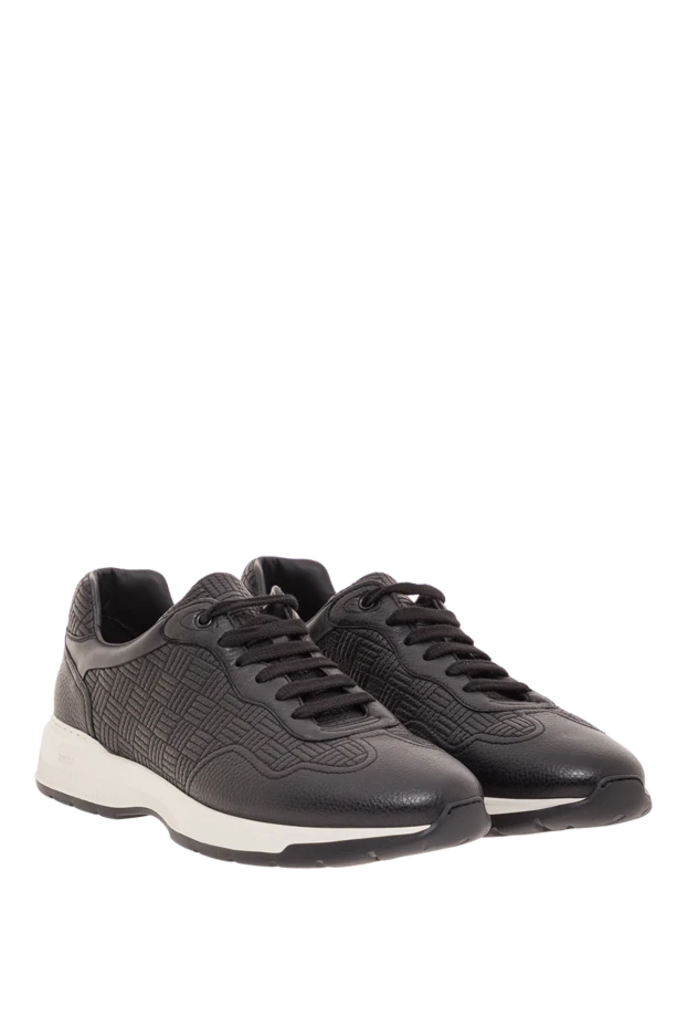 Zilli кроссовки из черной кожи со стеганым узором в клетку 193093 - фото 3