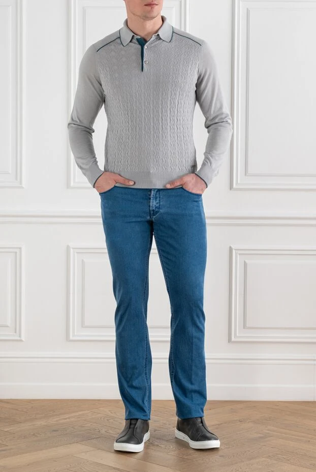 Stefano Ricci classic men's blue jeans with five pockets 193120 - photo 2
