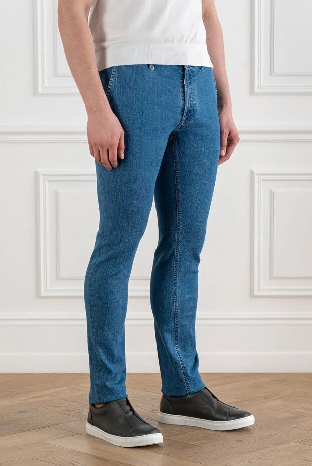 Stefano Ricci classic slim fit jeans with elastic waistband in blue 193121 - photo 3