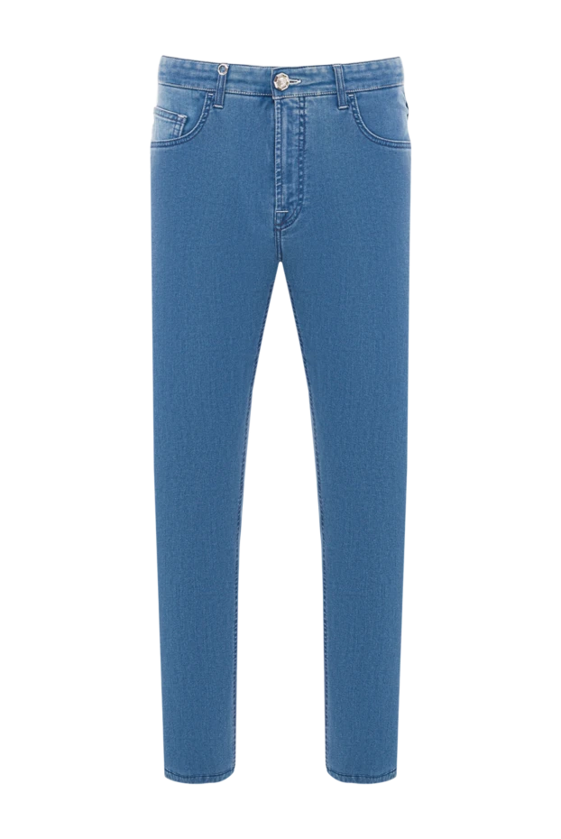 Stefano Ricci men's light blue straight-leg jeans with embroidery on the back pockets 193123 - photo 1