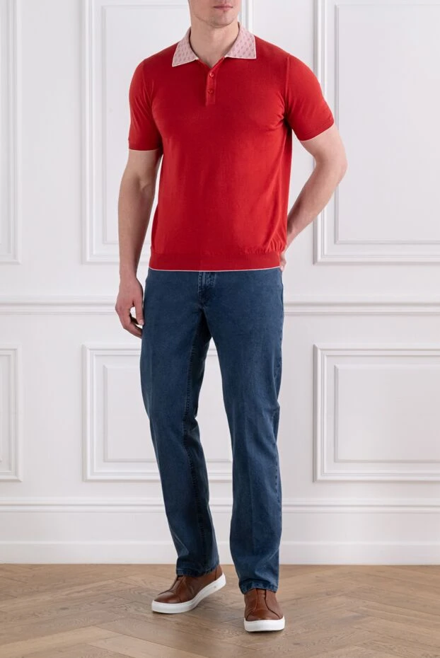 Stefano Ricci men's dark blue cotton jeans with a classic fit 193127 - photo 2