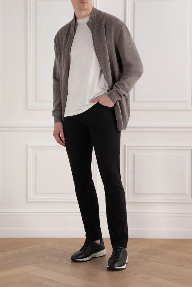 Stefano Ricci black cotton jeans with a straight fit and simple trim
 193139 - photo 2