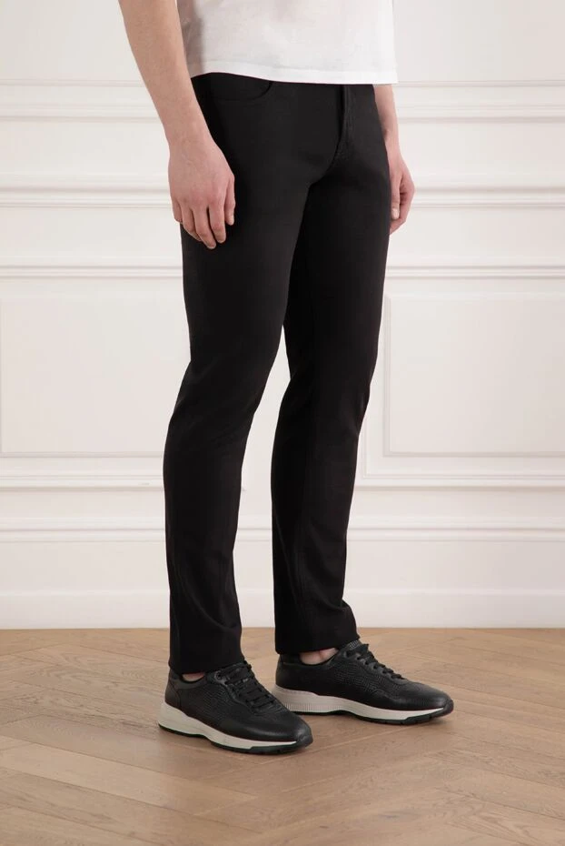 Stefano Ricci black cotton jeans with a straight fit and simple trim
 193139 - photo 3