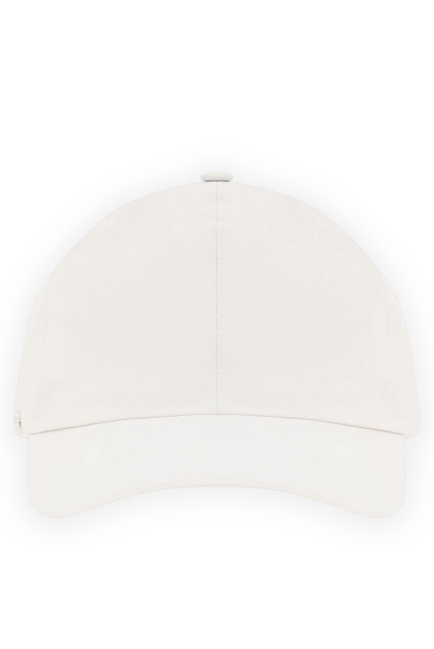 Бейсболка в белом цвете с логотипом бренда - фото 1