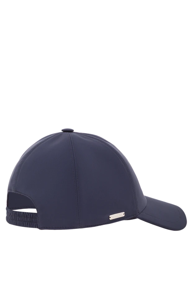 Enrico Mandelli men's dark blue cashmere baseball cap with logo 193161 - photo 3