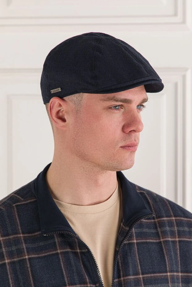 Enrico Mandelli elite raglan cap made of ultra-fine blue wool 193162 - photo 2