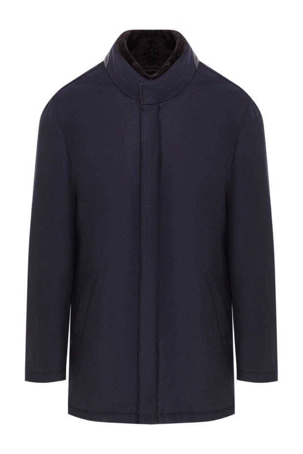 Мужское утепленная куртка с воротником отделаным мехом - фото 1