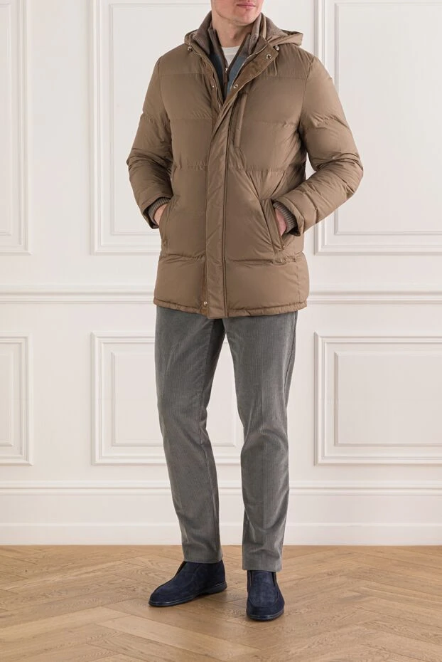 Enrico Mandelli men's beige quilted down jacket with a hood 193190 - photo 2